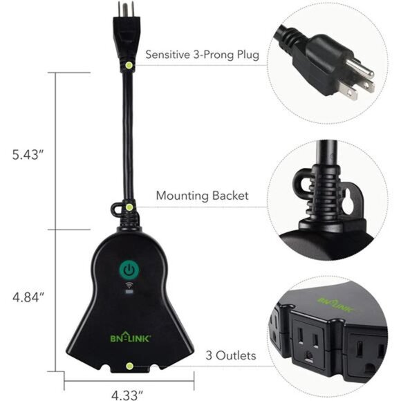 Smart WiFi Heavy Duty Outdoor Outlet, Timer (Outdoor) 2.4 GHz - Picture 2 of 6